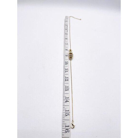 Gold Tone Multi Ring Necklace Crystal Pavé Circle Pendant Adjustable Chain - Picture 5 of 5